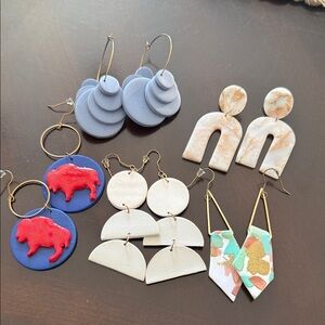 Pressed Clay Earrings Buffalo Bills